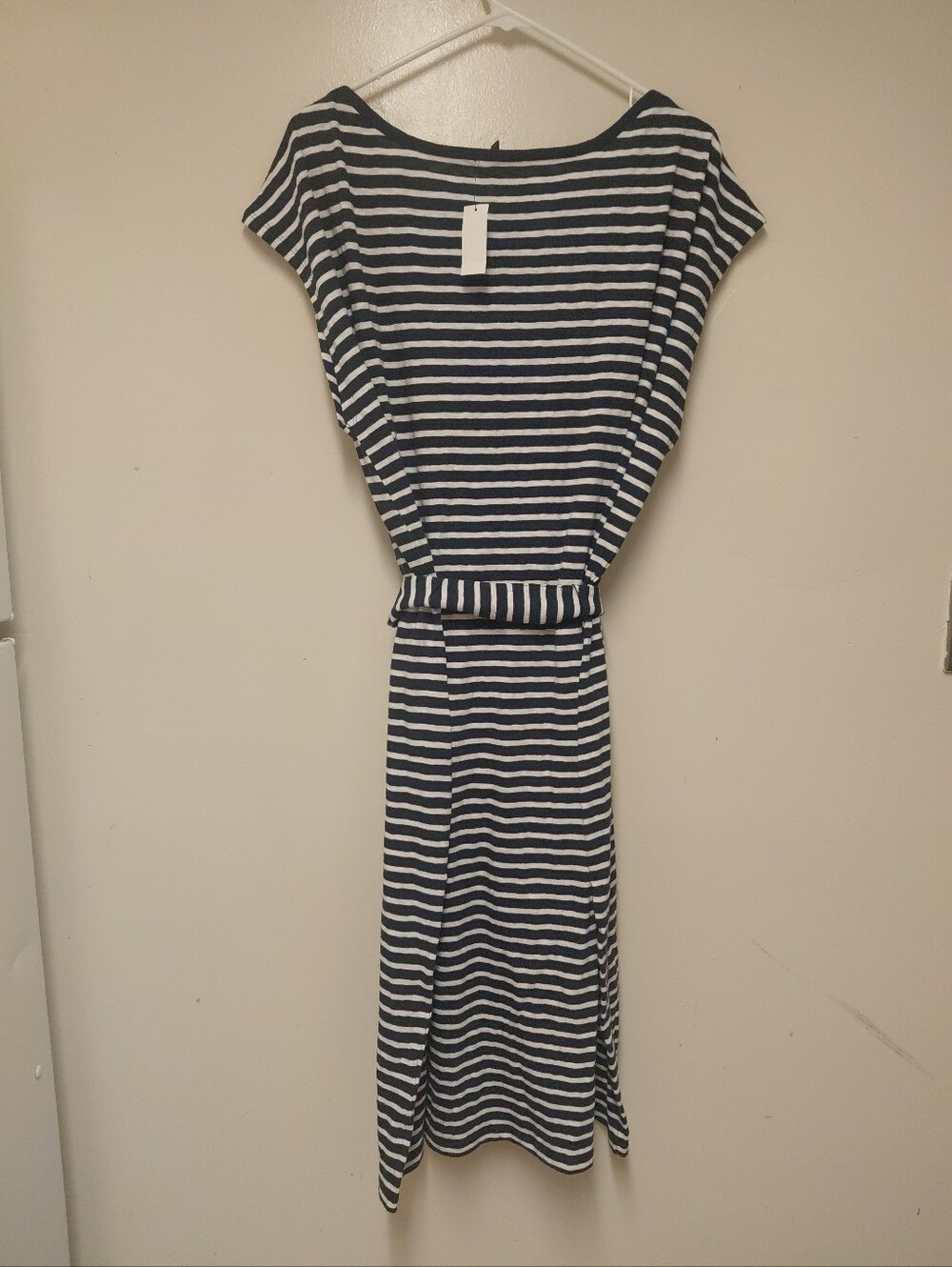 Talbots 100% cotton Women's Navy Blue Striped Plus Size Shirt Dress Size 2XL